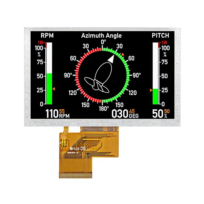 Aduana interfaz 800*480 de la pantalla de panel LCD Tft Lcd de 5 pulgadas 50pin RGB