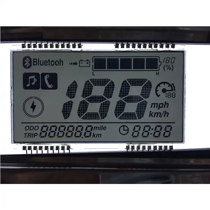 Segmento de encargo del Lcd 7 de la exhibición positiva del TN HTN del tablero de instrumentos de la motocicleta
